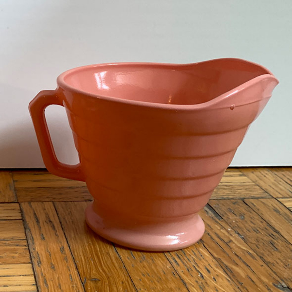 Hazel Atlas Pastel Pink Moderntone Creamer & Sugar